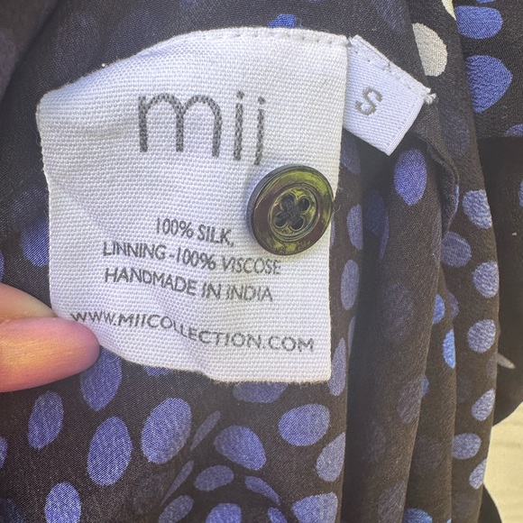 Mii Silk Blue and White Long Sleeve Sundress - Picture 7 of 12